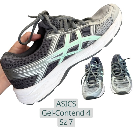 Asics Shoes - ASICS Running Shoes, Mint Green & Grey women Tennis, Athletic, Gel-Contend 4